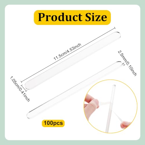 100 stuks ijssticks, 4,5 inch herbruikbare cakesicle Sticks acryl cakesicle Sticks voor snoep, ijs, taart, snacks, feest, DIY Ambachten