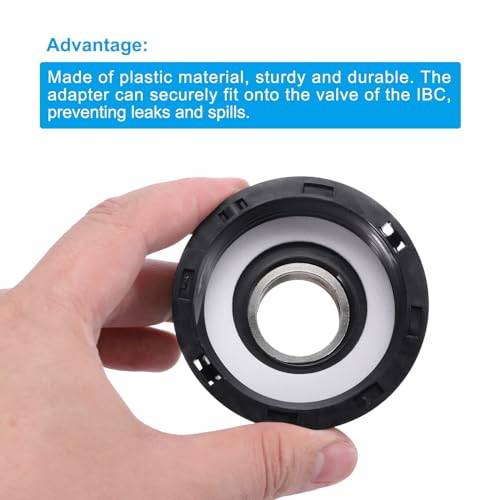 IBC Tote Adapter, 3/4 Inch Vrouwelijke Thread to S60x6 2 Inch Coarse Female Wire, 275-330 Gallon Water Tank Drain Adapter Tuin Water slang Connector, Zwart 4