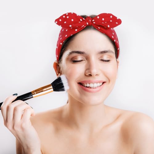 2 st. Red Dots Headband for Women, Cute Bow Headbands Rabbit Ears Vintage Wide Bandana Retro 50s Hair Band Accessoires Kostuums voor Vrouwen Meisjes (One Size) 4