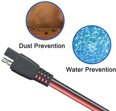 Verpakking van 3 SAE-aansluitingskabels, 12V-24V, 16 AWG, SAE-connector, 30 cm, SAE-verlengkabel voor auto's + SAE-connectoren voor motorfietsen, auto's 4