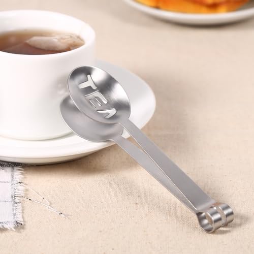 12CM Stainless Steel Tea Bag Tongs Squeezer Stainer Grip Thee Bag Stainer Clips Herb voor thuis keuken ambachtelijk gereedschap 5