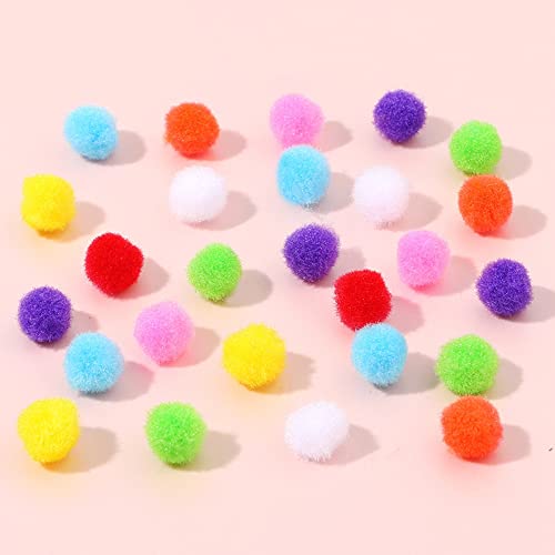 1000 Stukken Kleurrijke Mini Pompoms voor ambachten, 10 mm Fluffy Pompoms, pluche ballen, kleine Pompoms, viltballen voor verjaardag, bruiloft, ambachten, Kerstmis, DIY Naaien