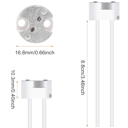 LED MR16 Socket, 20 stuks G4 Halogen Bollen Lamp Ceramic Plug Wire Adapter MR11 GU5.3 GU6.35, lichtbollen CFL houder Socket Plug Converter, met 2-Pole Connection Clamp 5