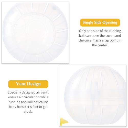 Hamster Running Bal, Transparante Hamster Oefenbal, 14,5cm Hamster Wiel Kleine huisdier Plastic, kleine dierlijke activiteit Speelgoed Hamster Bal voor Dwerg Hamsters Gerbil Pet Muizen Dieren (Blauw) 4