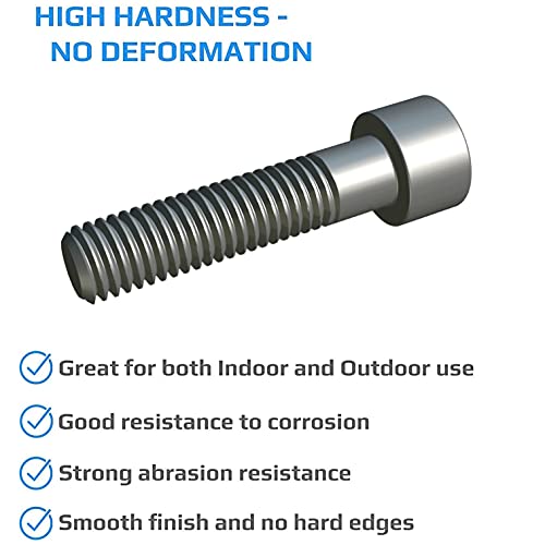 Hex Socket Head Schroeven M8x70-8.8 (verpakking van 5) Zink Platte Hex Hex Schroeven Threaded bevestigingsmiddelen Cilindrische zwaar gecertificeerde standaard DIN912 (8mm x 70mm)