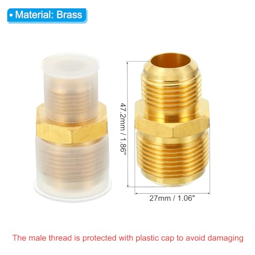 5/8 Inch Male Flare x 3/4 Inch Male Flare Connector, SAE 45 Degree Flare Brass Adapter Reduction Union Tube Koppelen Flare Pipe Fitting voor Air Gas Line Koeling HVAC