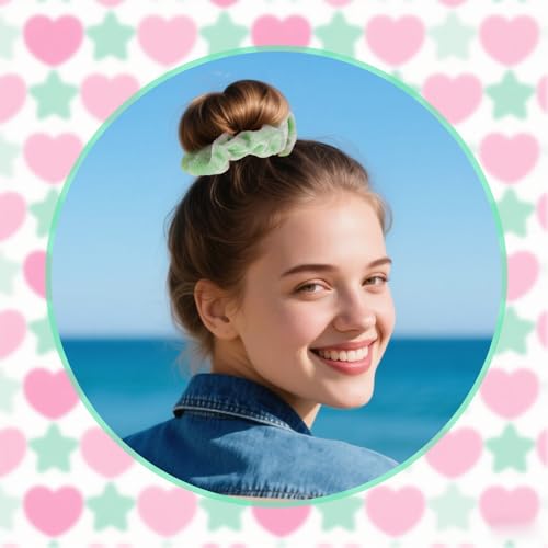 24 st Green and Pink Scrunchies, Gold Velvet Headbands Evil Theme Soft Stretchy Headbands for Ladies Die for Fans of Crown and Witch 3