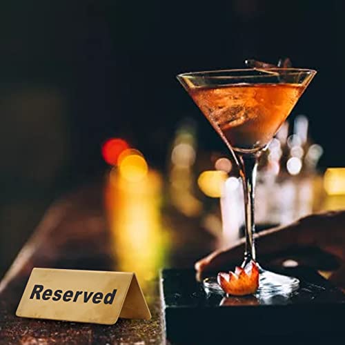 Gereserveerde Tafelplaat, Gold Roestvrij staal Gasten Reservatie Tafel Tent Plate, voor Restaurants, Diners, Bruiloft Banketten, Double Sided (Reserved)