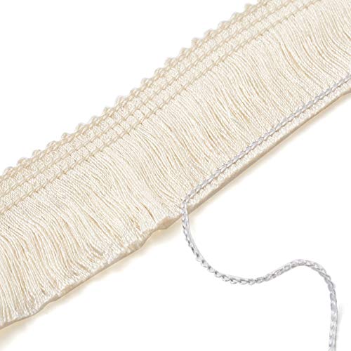 25m Fringe Tassels Trim, 1 inch Fiber Lace Trim Fringe geborduurd Ribbon Linnen voor kleding bruiloft gordijnen jurk Lampenschade Home Decoraties