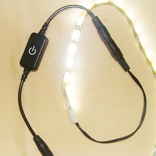 Mini LED Dimmer Touch Switch DC12-24V LED Touch Inline Dimmer LED Strip Light Dimmer Brightness Controller Dimmen On Off Switch Controller (BLACK) 4