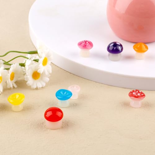 126 st. Lichtgevende Mini Resin paddo figuren, Licht in de donkere kleine paddo Figurine Assorted kleine paddo's voor poppenhuis decoratie sprookjestuin landschap (kleurrijk) 3
