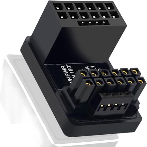 12VHPWR 180 Degree Angled Adapter, Pci/5.0 ATX 3.0 600W 16 Pin GPU PCIe Power Adapter,Female to Male Connector voor 12+4 pin RTX 3090Ti 4070Ti 4080 4090 Grafische kaart GPU (type B)