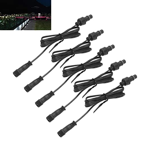5Pcs Deck Light Extension Cable, 2 Pin Waterproof Connector, IP67 Waterproof Extension Cable Man Vrouwelijke Connecting, voor Floodlights, Wegverlichting 3