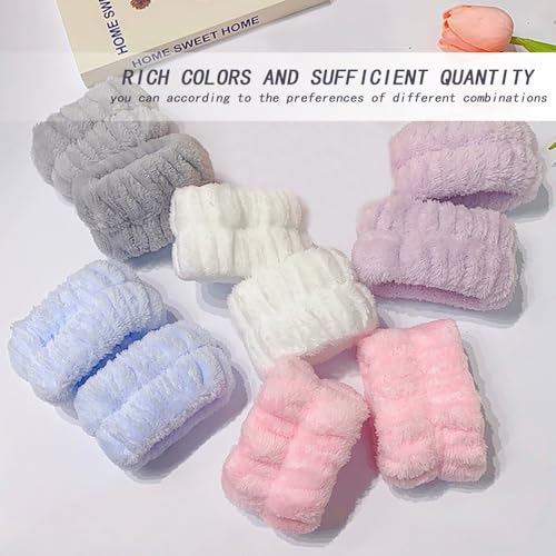 10 stuks gezicht Wash polsband, pols Spa Wasband Microfiber Absorberende gezicht Wash polsbandjes Elastische handdoek polsbandjes Multicolor polsband Sweatband voor Bad Douche Make-up 5