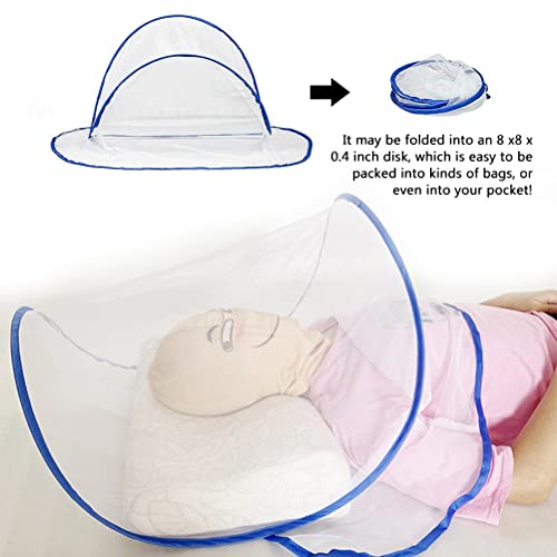 Mini Opvouwbare Mosquito Net voor Hoofd Ultralight Mosquito Net Tent voor Beddengoed Camping Travel Patio, Slaapzak Insect Net Hoofd Mini Opvouwbare Mosquito Net 48g(S) 3