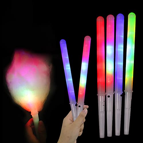 LED Luminous Glowing Sticks voor Cotton Candy Machine, 7 kleurinstellingen, V Shape Handle, Non-slip, Herbruikbare Marshmallow Sticks (WHITE) 4