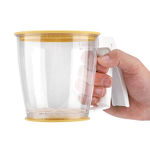 Handheld Cup meel Sieve Sieve poeder Mesh Sieve Baking Hulpmiddelen met deksel