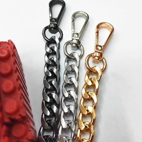 Zakketting, metalen ketting, schouderband, breedte 9.5 mm, DIY geweven zakband, metalen zakketting, aluminium ketting, voor handtassen, schoudertas, tas, zilver, 120 cm 5