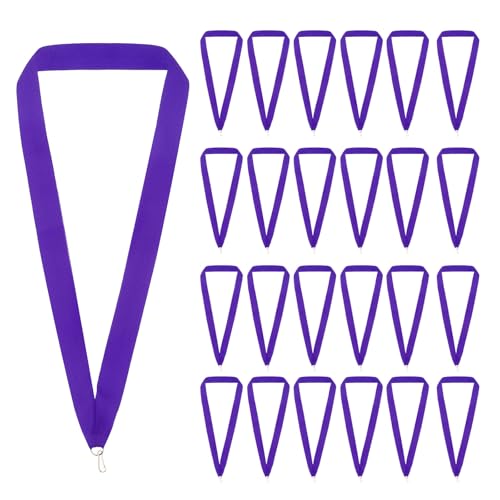 Award Neck Ribbons, 50st Polyester Medal Lanyards met Snap Clip Blanc Award Ribbon voor Competition Performance Sport Party, Paars