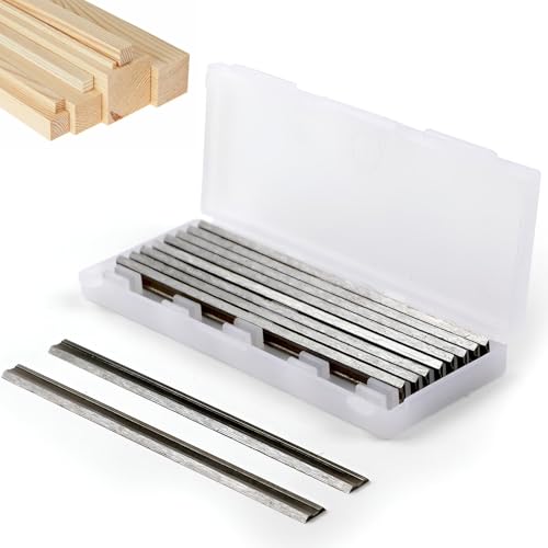 Pak van 10 82 mm Planner Messen Hss Set, Elektrische Planer Hss Blade 82 x 5,5 x 1,2 mm, Professionele Houten Vervanging Bladen, Omkeerbare Messen, Planermes voor Bosch Planer, Hand Planer