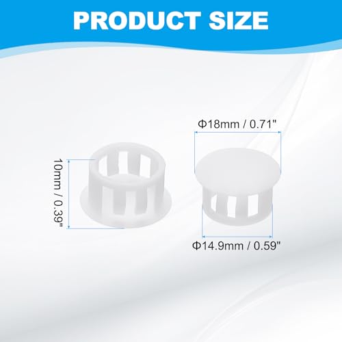 Plastic Hole Plugs, 48st 3/5" (15mm) Plastic Plugs Schroefgat Plug Snap Flush Panel Knockout Locking Plugs Meubels Invoegen Einddop voor Ronde Gaten Keukenkast, Wit