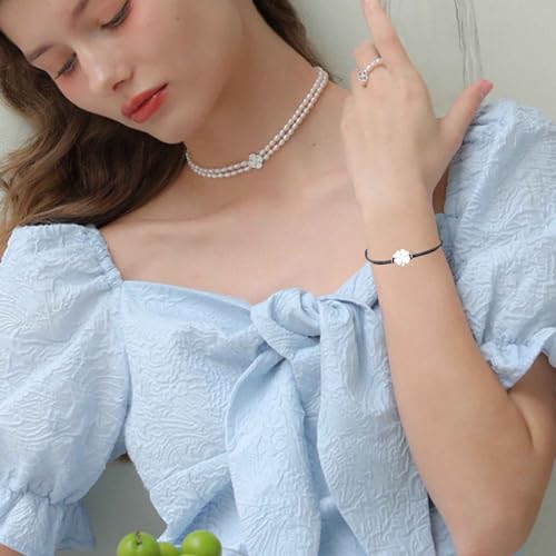 Cloverleaf armband, geluk bedel armband voor vrouwen, geluk armband met zilveren klaver blad klaver armband voor moeders, vrouwen, liefhebbers, zussen, Roestvrij staal 4