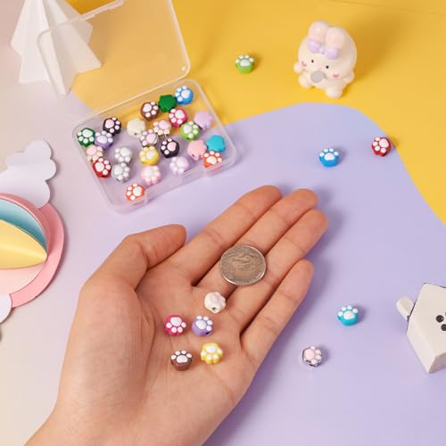 34 st. Kat Paw Afdrukken Emaill Kralen Paw Afdrukken Legering Emaill Spacer Kralen 17 Kleuren Spray Printed Cute Animal Spacer Kralen voor DIY armband ketting sieraden maken 5