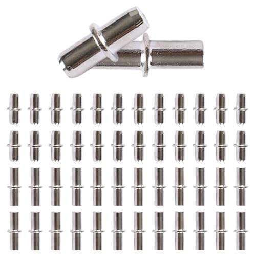50 st. Shelf support Pegs, Metalen Plank Pegs Push-in Kast Plank Pegs 5mm Stud Boekenkast Pegs Nickel Platte Plank Pins Pins voor Office Meubilair Keuken Boekenkasten