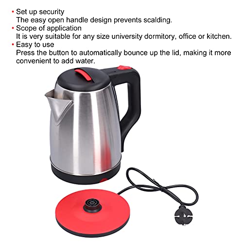 2.0L Roestvrij staal Cordless Waterkoker, Elektrische Tea Waterkoker Cordless Design Geweldig voor thee, koffie en al uw warm water behoeften 4