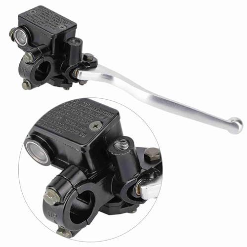 Clutch Lever Hoofdcilinder, Rem Hoofdcilinder Lever 7/8 Inch voorrem Clutch Hoofdcilinder voor CB CB250 MC19 VT250 MC20, Zwart, Zilver 3
