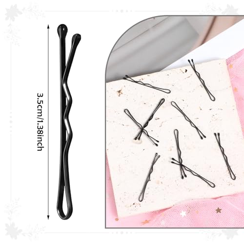 50 st kleine haarklemmen 3,5 cm kleine haarklemmen Kleine haarklemmen Mini Bobby Pins Wavy metalen haarspeld Hair Clips voor vrouwen meisjes kinderen Buns (zwart)