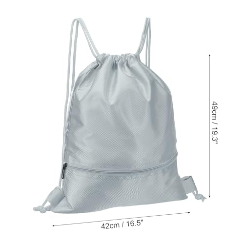 Trekkoord Rugzak Gym Trekkoord Rugzak Trekkoord Rugzak met ritssluiting voor Vrouwen Mannen Grijs Grijs