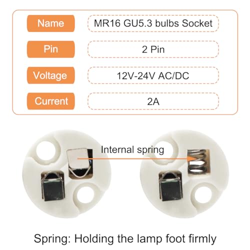 LED MR16 Socket, 20 stuks G4 Halogen Bollen Lamp Ceramic Plug Wire Adapter MR11 GU5.3 GU6.35, lichtbollen CFL houder Socket Plug Converter, met 2-Pole Connection Clamp 4