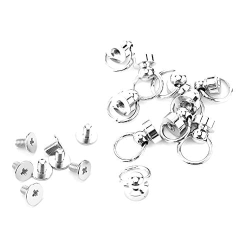 Push Knoppen/Rivets (10 stuks), Brass Rivets, Pull Ring, Ronde Ring Rivets, DIY Willow Studded Leather Fittings, Leather Craft Fittings (Zilver)