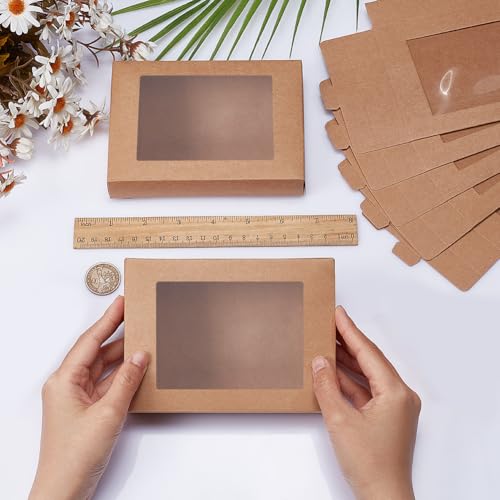 24st Camel Shaped Cadeaudozen, Opgevouwen papieren dozen bakken Cookies Kraft Behandelen met 10x7.5cm raam voor Party Treats en sieraden verpakking, 14,5 x 10,5 x 2,5cm Afgewerkt 3