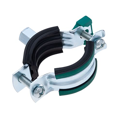54-58mm buisklem, metalen buishaak met snel los mechanisme, Twee schroefklem met geluidsisolatielijn, KSB2 M8/M10 wandbevestiging, voor stalen, koperen en kunststof buizen (2 PCS)