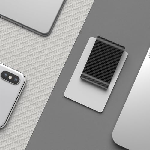 Cash Clip, Ultralight Carbon Fiber Business Geld Cash Clip Credit Cards Clamp Portemonnee (zwart) 5