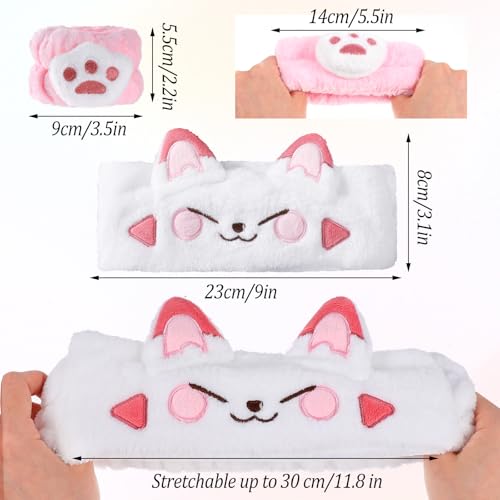 Haarband Cosmetics voor make-up en wassen, schattige kat elastische gezicht band pols Wasband, Absorberende make-up haarband voor meisjes en vrouwen, Yoga, Sport, Huidverzorging, Cosmetics(C) 4