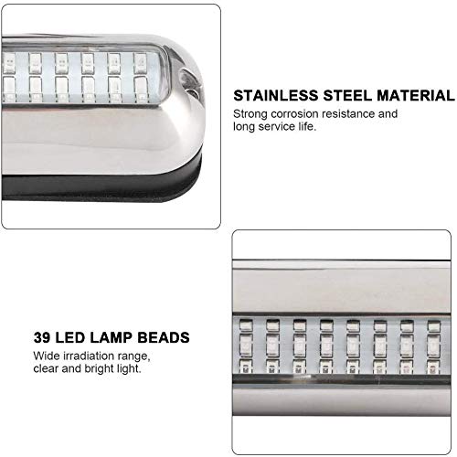 39LED Onderwater Bootverlichting Roestvrij stalen Pontoon Marine Tail Lights voor Zwemmen Rijden Vissen, Waterdicht IP68 Bulb (Blauw) 4