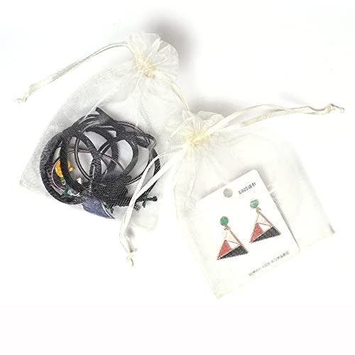 30 stuks Organza zakjes voor het vullen, Organza zakjes, geschenk zakjes, koord voor festival, feest, bruiloft, snoep zakjes, sieraden zakjes, lavendel, geschenktassen, 20 x 30 cm, Beige 4