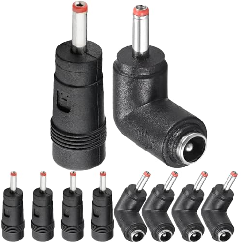 5.5 x 2.1mm Jack to 3.5 x 1.35mm Plug and DC Plug 3.5 x 1.35mm Socket 90 Degree Right Angle DC Plug (10 Pack)