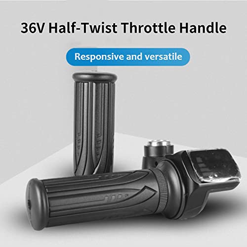 Elektrische Fiets 36V Gaslever Half roterende Gaslever met LED-vermogensindicator voor Key Lock elektrische fietsen Scooter (zwart)