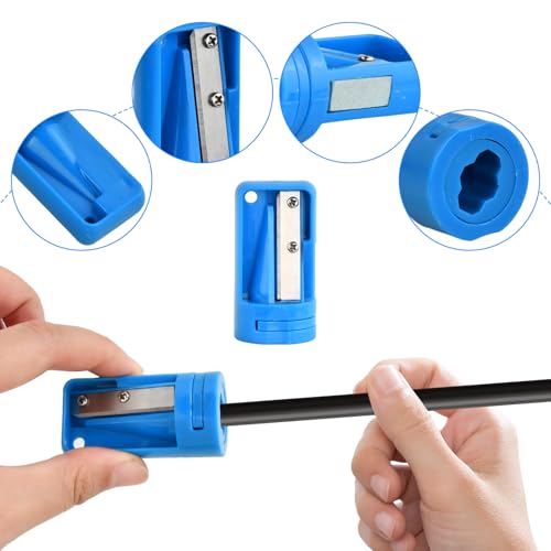 4st Carpenter Potloodslijper, 5,5 x 2,8 cm Houtbewerking Potloodverscherping Potloodslijper, Manual Construction Pencil Sharpener, Portable Sharpener Flat voor houtbewerking Home Office, School 3