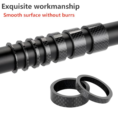 4 stuks fietsheadset Spacers Fiets Stam Spacer zonder draad koolstofvezel 1-1/8 Inch Spacers voor MTB Road Bike Voice, 3mm/5mm/10mm/15mm 5