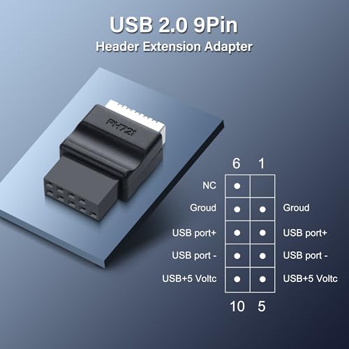 USB 2.0 9Pin naar type-E Moederbord Header Extension Adapter USB 2.0 9-Pin Vrouw naar type E Vrouwelijke Front Connector Converter Front Panel Adapter 4