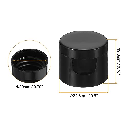 Twist Bottle Caps, 24st 20/410 Knijpen Flip Flesdop Vervangingscapsules voor Lijm Verdeelflesjes Verdeeldopjes, Verfflesjes, Zwart