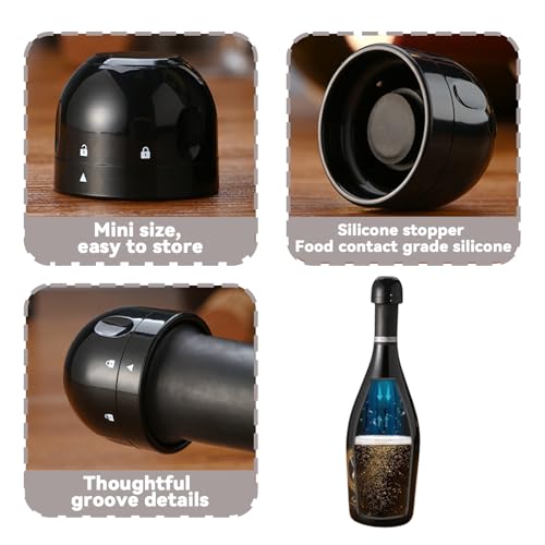 2 stuks wijn flessendop, Vacuüm wijnfles dop, Champagne Stoppers Vacuüm, met luchtdichte sluiting voor het bewaren en bewaren van verse rode wijn