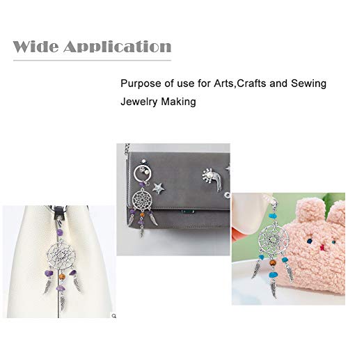30 st Legering Droom Catcher Droom Catcher Charms Hangers met Veer Tassels Fluoriet kralen Ingelegd Retro sieraden voor vrouwen sieraden maken, Legering staal, Created Pearl 3