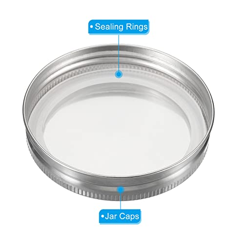 70mm Plain Mond Roestvrij staal Mason Jar Lids, 1Set/3 Pack Canning Jaren Caps met Silicone Sealing Ring voor Keukenopslag 4