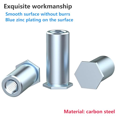 20 st Rivet Noten, Hex Rivet Nut, M4 x 4mm Vrouwelijke Thread Walk Nuts, Rivet Nut Gemaakt van Galvanized Carbon Steel voor staal, Legering, Metaal 3